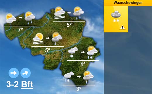 weersverwachting voor vandaag
