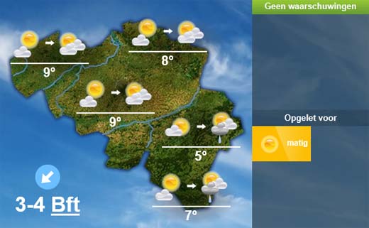 Weersverwachting voor de komende dagen