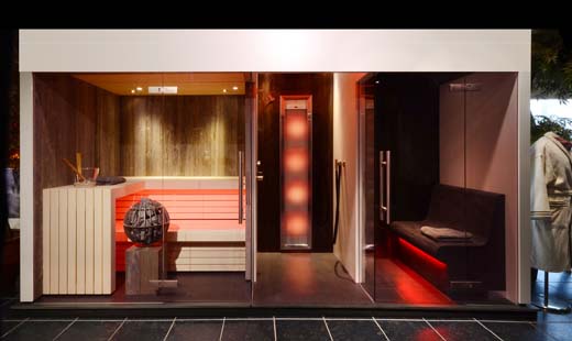 Wand verenigt sauna, stoombad en douche bouwenwonen.net