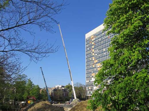 Start stelselmatige afbraak torengebouw Antwerps provinciehuis