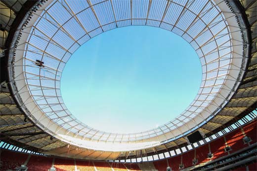 Het dak van het ‘Estadio Nacional’ in de Braziliaanse hoofdstad Brasilia