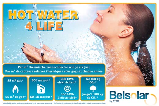 Win Hot Water 4 Life op de Batibouwstands van Belsolar