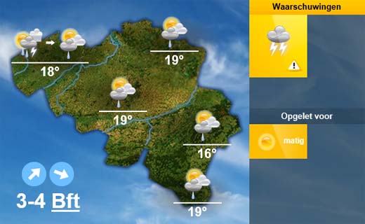 weersverwachting voor vandaag