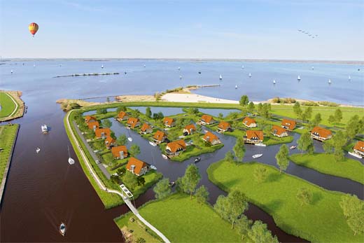 Vijftig watervilla’s aan Friese meren
