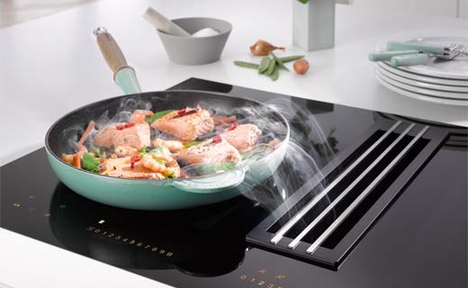 Batibouw 2017: twoinone inductiekookplaat met afzuigsysteem ... Miele kookplaat met afzuiging