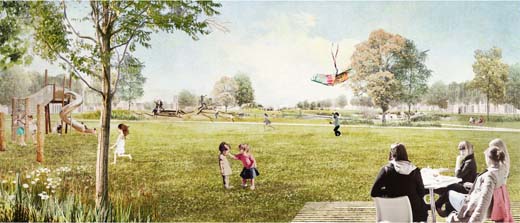 Park Hoekakker voorziet in gigantische waterbuffering van 40.000 kubieke meter