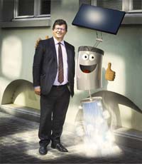 Minister Bart Tommelein met Solarboy