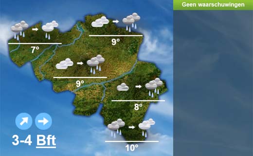 Weersverwachting voor de komende dagen