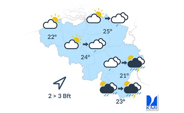 het weer in belgie morgen