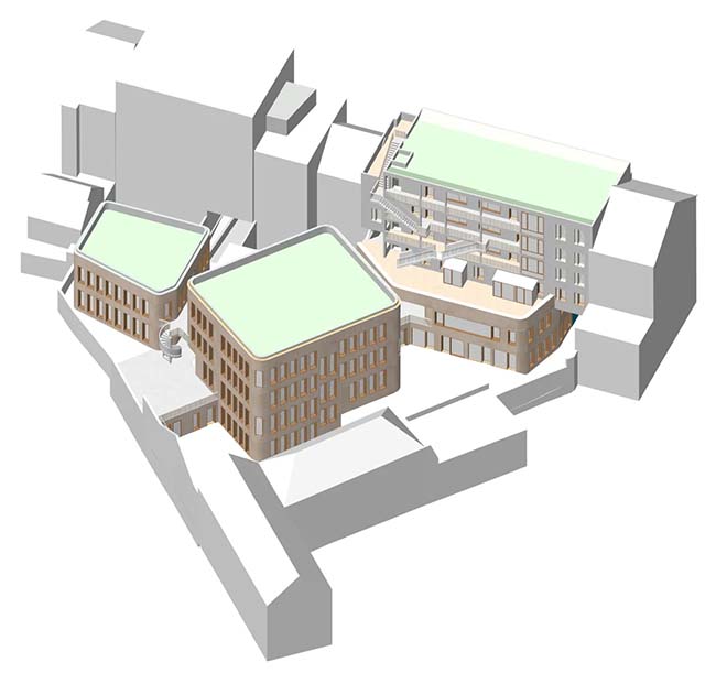 Symbolic kick-off site for new school and passive houses in the heart of Brussels