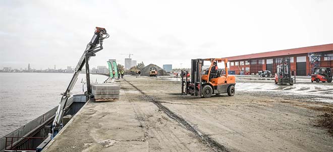 Bouwmaterialen rechtstreeks geleverd via de Schelde