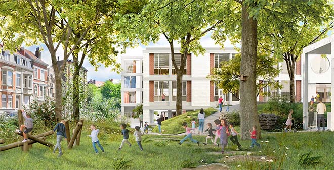 Nieuwe campus voor De Droomboom (Laken) met toevoeging tienerschool en antenne voor de Kunstacademie
