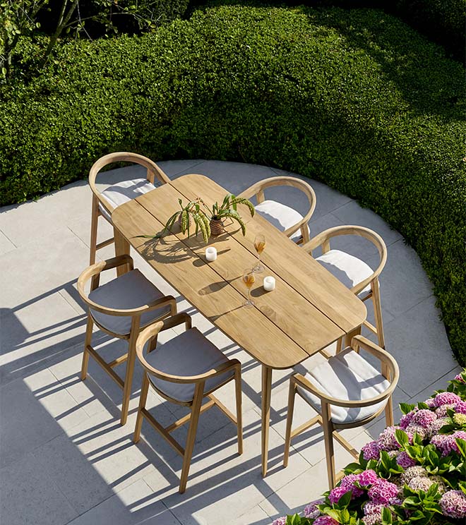 Hoogzomer op het terras: high dining tables & chairs