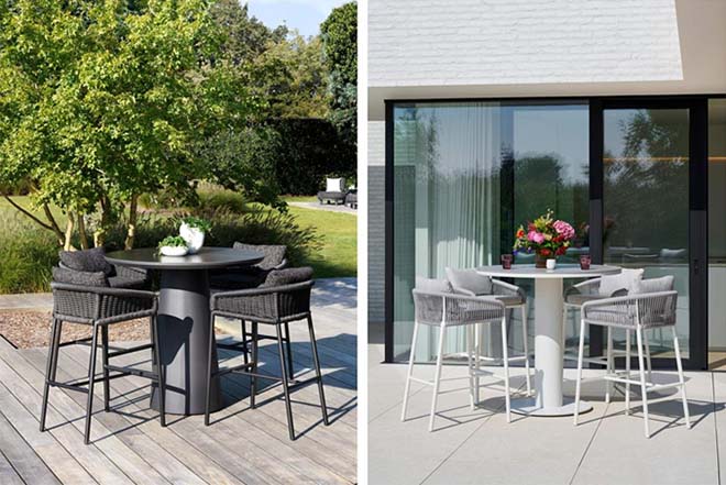 Hoogzomer op het terras: high dining tables & chairs