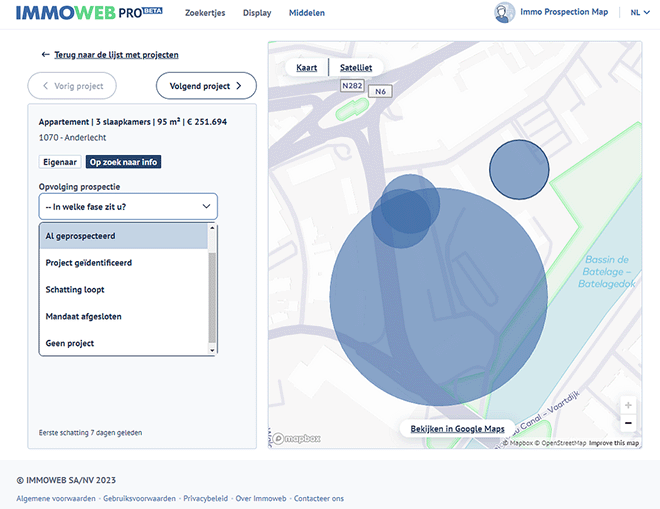 Immoweb lanceert de Prospectiemap