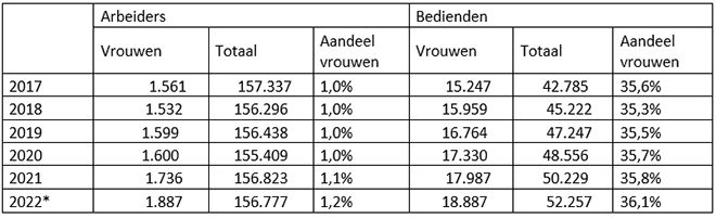 Bijna kwart meer vrouwen in de bouw op vijf jaar tijd