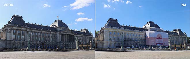 Eerste deel gevelrenovatie Koninklijk paleis in Brussel is klaar