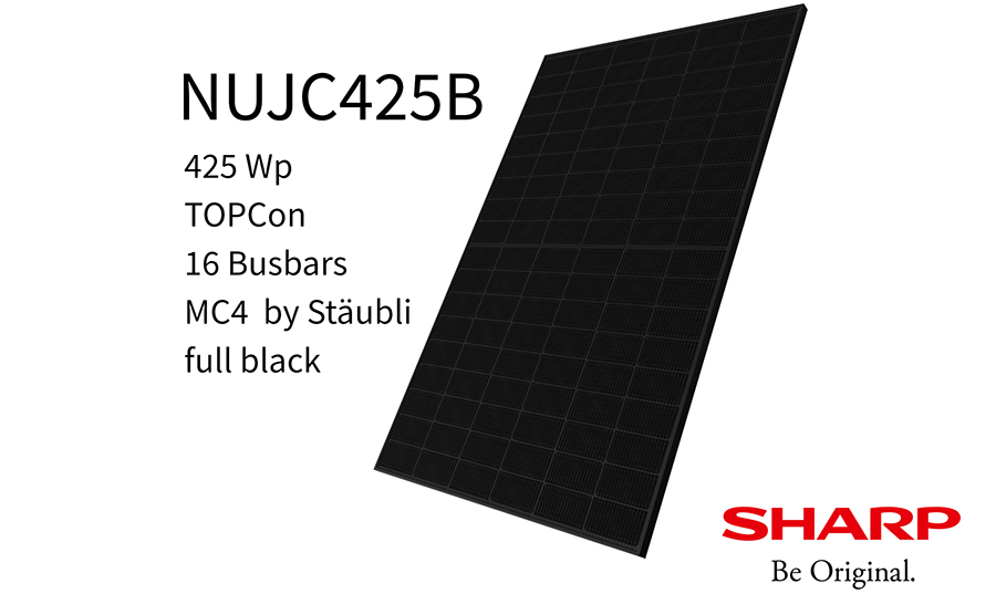 Sharp onthult ultramodern, volledig zwart zonnepaneel met extra wattage