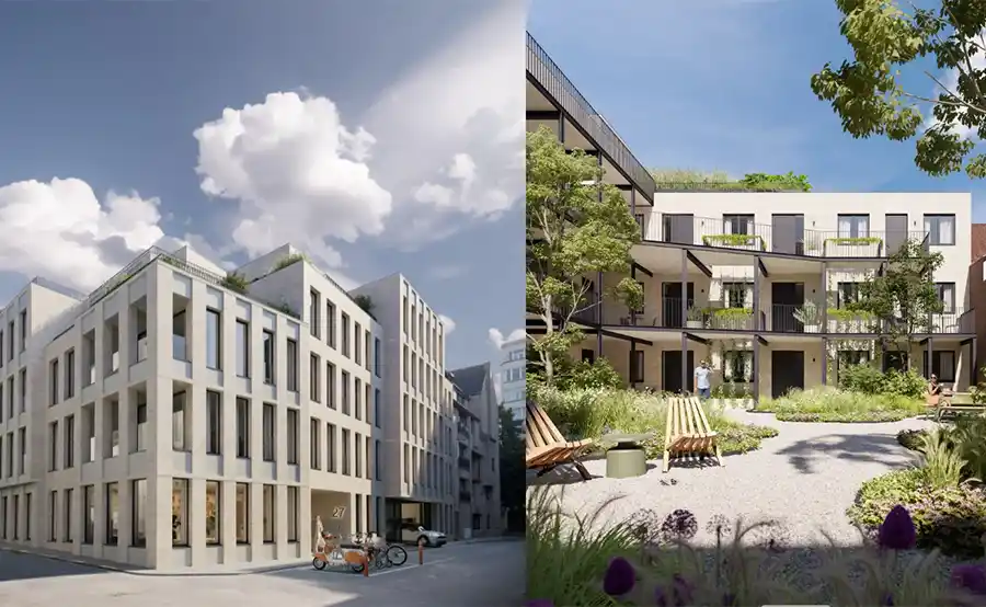 Nieuw groen project met 30 appartementen en een coworkingruimte in Kortrijk