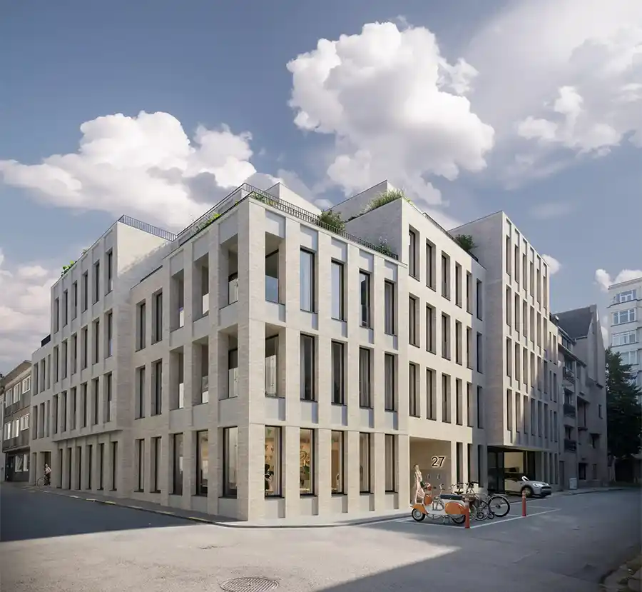 Nieuw groen project met 30 appartementen en een coworkingruimte in Kortrijk