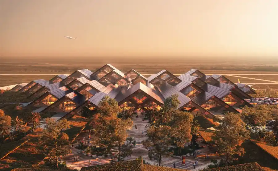 Bhutan bouwt duurzame luchthaven volledig uit hout