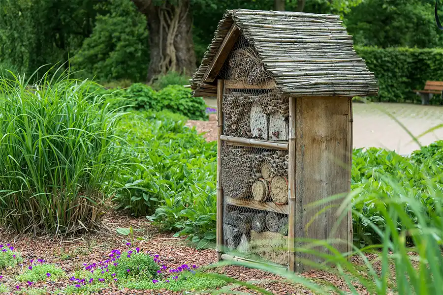 Met deze vier tips maak je je tuin aantrekkelijk voor bijen en vlinders - insectenhotel
