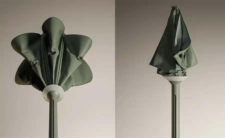 Prijswinnende parasol combineert design en functionaliteit