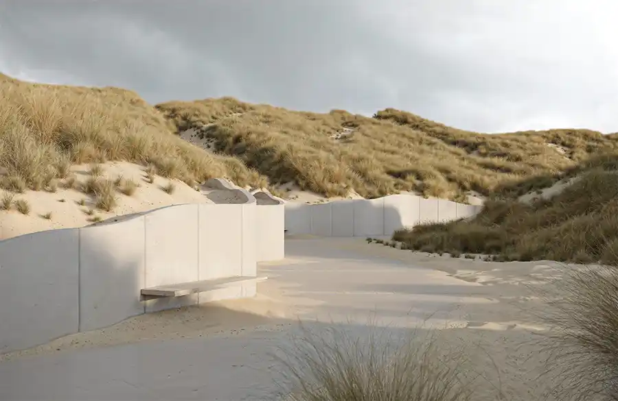 Nagare, een vernieuwende lijn esthetisch vormgegeven gebogen keerwanden