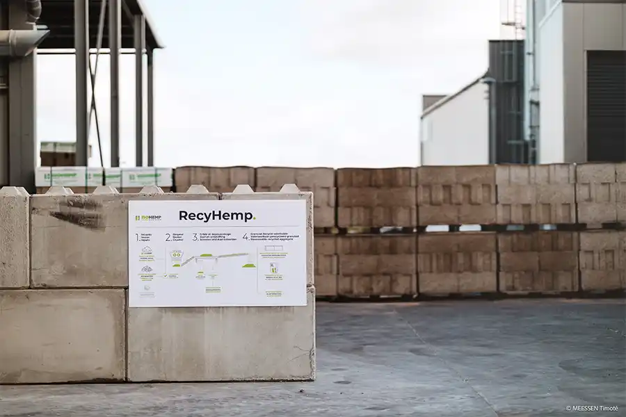 Eerste recyclagelijn voor hennepbeton van IsoHemp