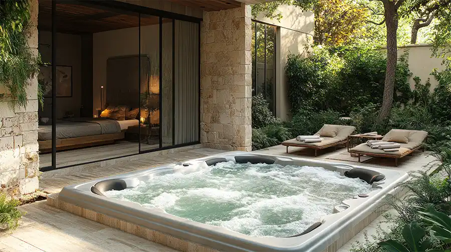 Jacuzzi in de tuin