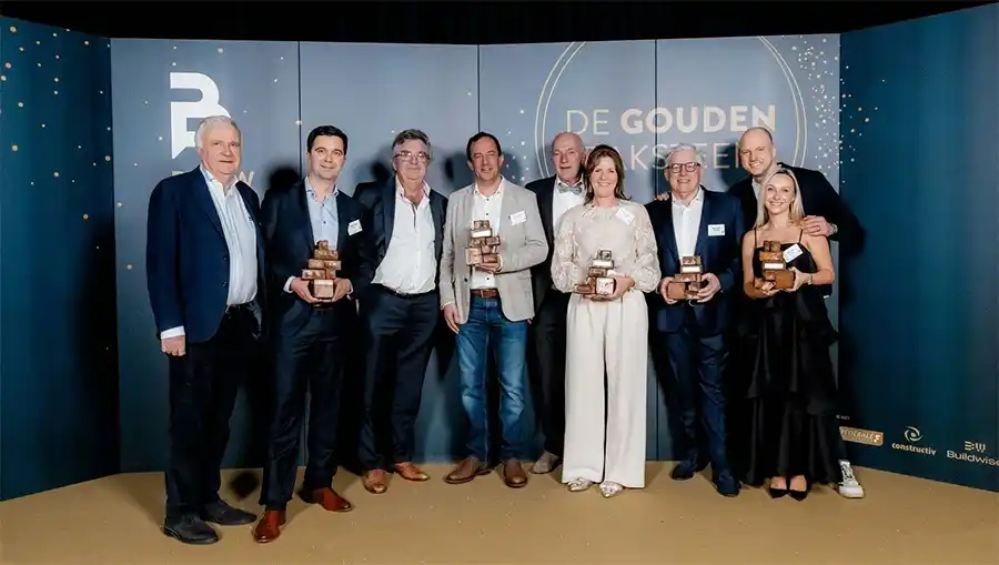 De winnaars van de Bouwunie Gouden baksteen 2026