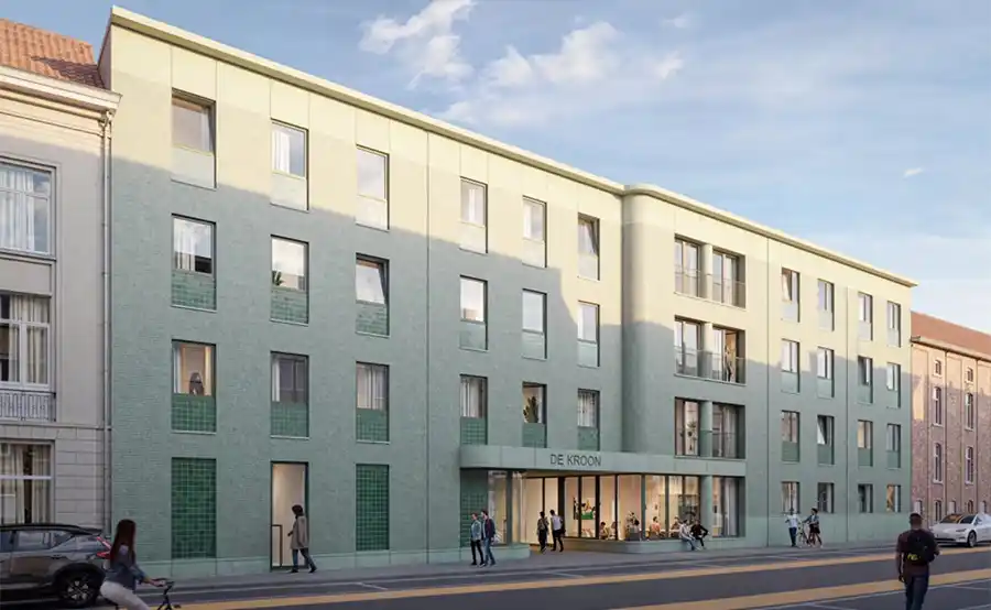 Eerste steen gelegd voor studentenresidentie De Kroon in Gent