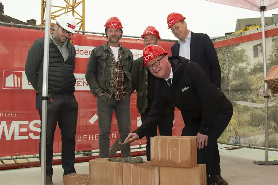 Eerste steen gelegd voor studentenresidentie De Kroon in Gent