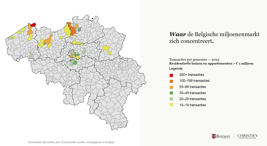 Waar de Belgische miljoenenmarkt zicht concentreert