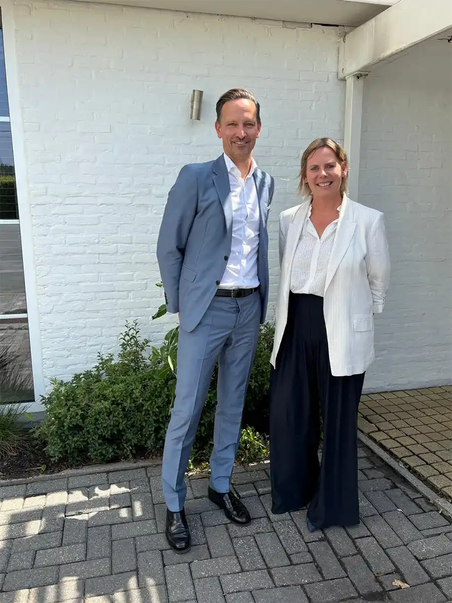 Jelle Geerits (Gerantis) en Sofie Spriet (Dewaele Vastgoedgroep)