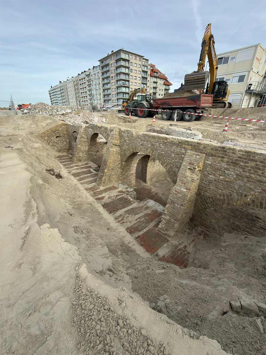 archeologisch onderzoek tijdens werken The Grand Nieuwpoort-Bad
