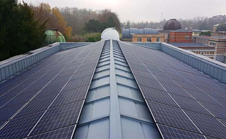 185 Fotovoltaïsche zonnepanelen op de Space Pole-site in Brussel