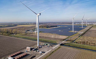 TNO start onderzoek naar effect van schaduw door windturbines op zonneparken