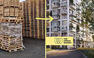 Van pallet naar paleis: hypermoderne hoogbouw van afvalhout