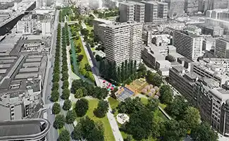 Zenne in open lucht en nieuwe stadsboerderij in vernieuwd Maximiliaanpark