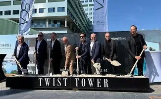 Bouw gestart van Twist Tower in Antwerpen met zwembad op 40 meter hoogte